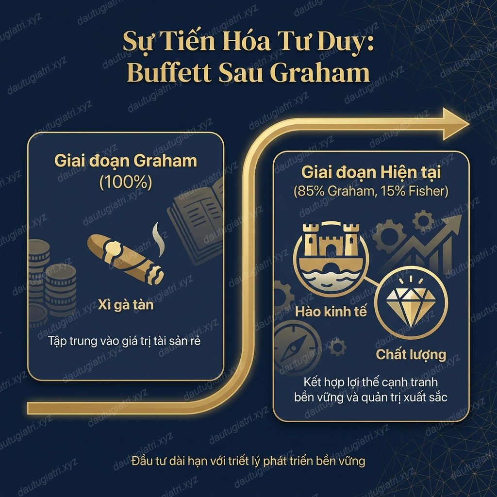 Sự tiến hoá tư duy: Buffett sau Graham