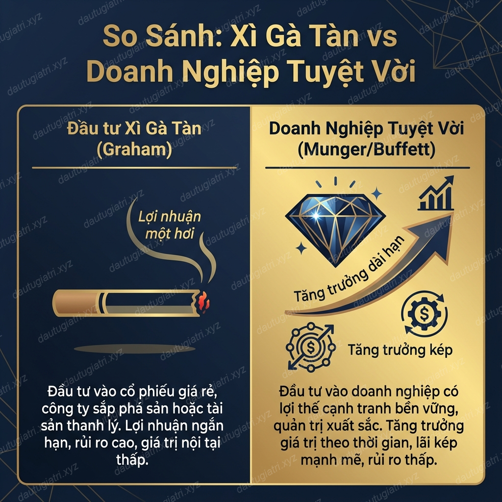 So sánh Xì gà tàn vs Doanh nghiệp tuyệt vời